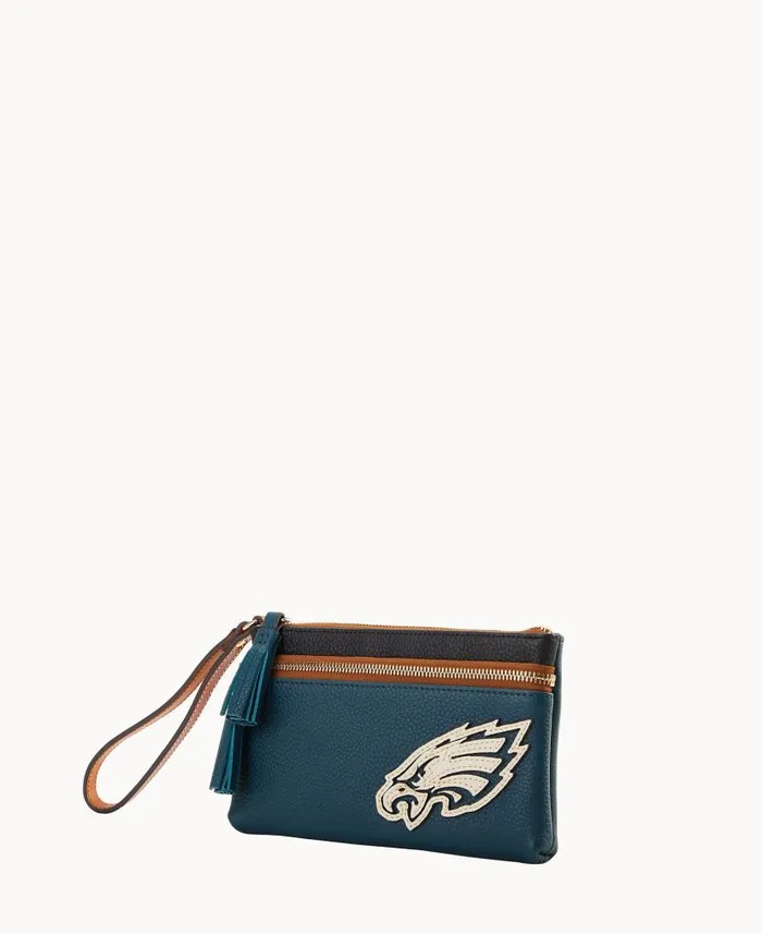 NFL Eagles Double Zip Wristlet Eagles ManWoman Dooney and Bourke Wallets NFL Eagles Double Zip Wristlet Eagles ManWoman Dooney and Bourke Wallets