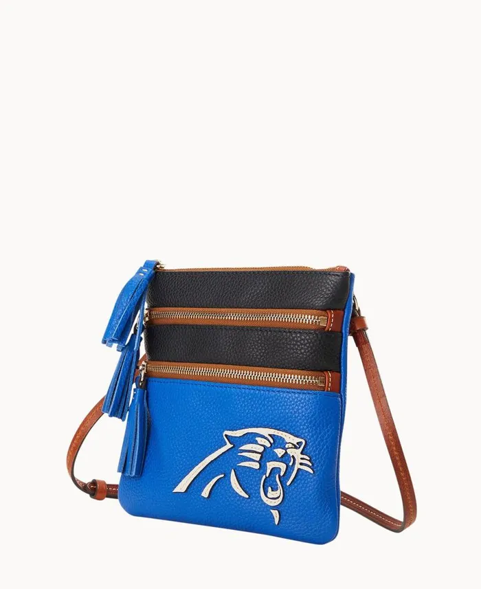 NFL Panthers Triple Zip Crossbody Panthers Woman Dooney and Bourke Crossbodies NFL Panthers Triple Zip Crossbody Panthers Woman Dooney and Bourke Crossbodies