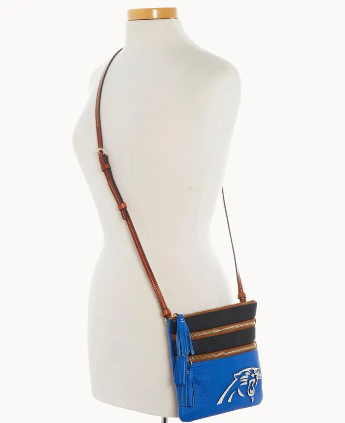 NFL Panthers Triple Zip Crossbody Panthers Woman Dooney and Bourke Crossbodies NFL Panthers Triple Zip Crossbody Panthers Woman Dooney and Bourke Crossbodies