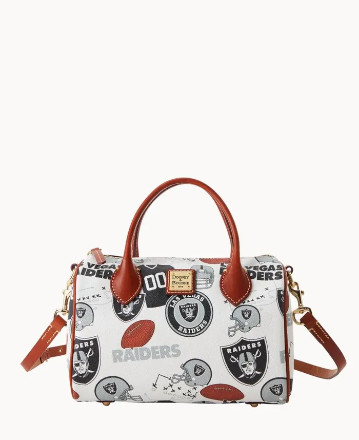 NFL Raiders Barrel Satchel Raiders Woman Dooney and Bourke Satchels