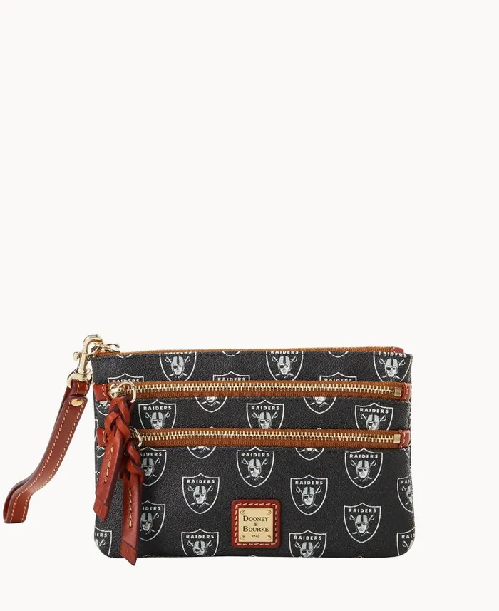 NFL Raiders Triple Zip Wristlet Bills ManWoman Dooney and Bourke Wallets