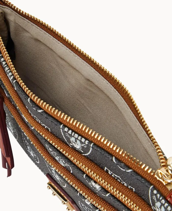 NFL Raiders Triple Zip Wristlet Bills ManWoman Dooney and Bourke Wallets NFL Raiders Triple Zip Wristlet Bills ManWoman Dooney and Bourke Wallets