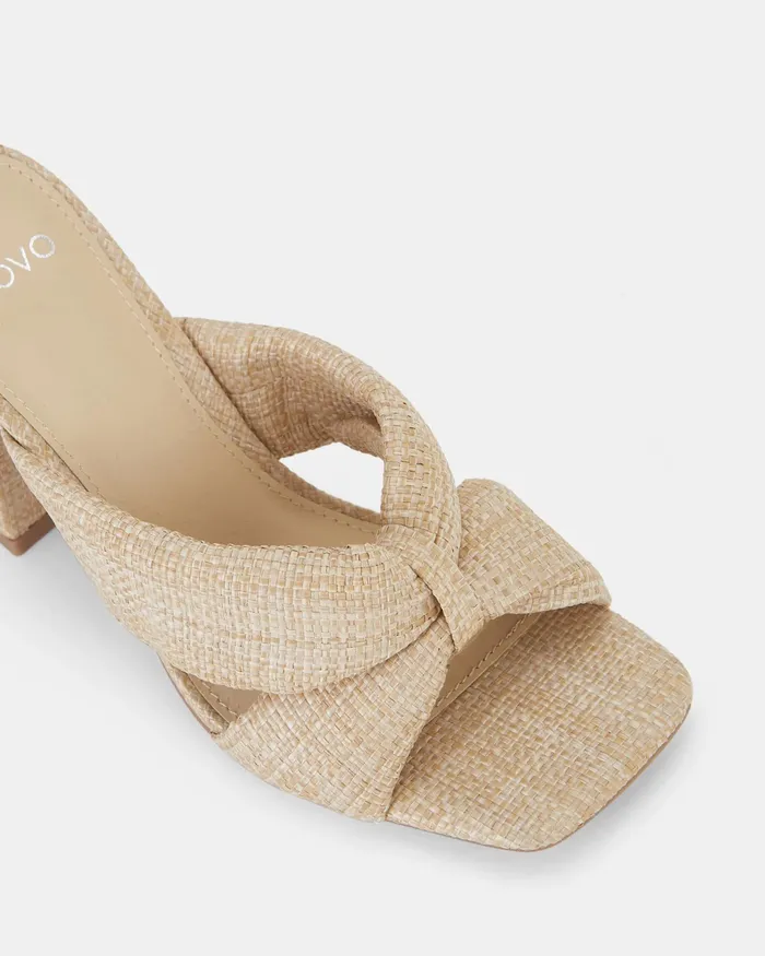 NOVO Shoes FAIZA RAFFIA Open Toe Heels Women Party