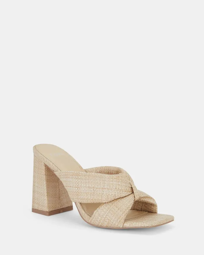 NOVO Shoes FAIZA RAFFIA Open Toe Heels Women Party