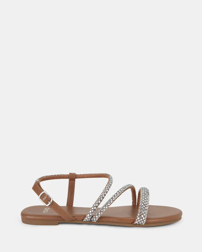 NOVO Shoes Flat Sandals Women TAISSA CARAMEL Flat Sandals