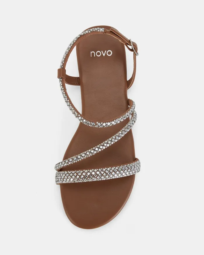 NOVO Shoes Flat Sandals Women TAISSA CARAMEL Flat Sandals