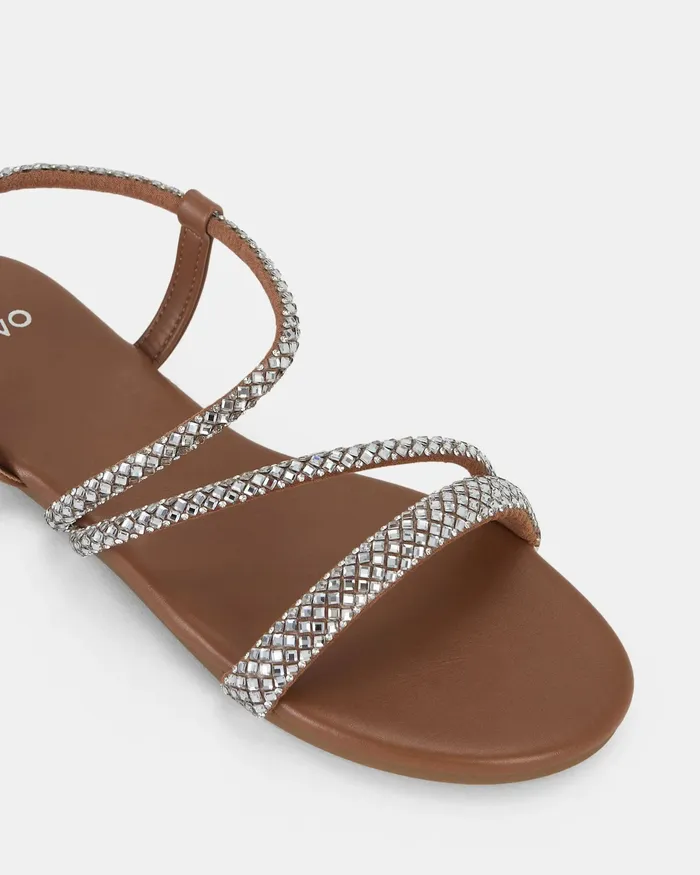 NOVO Shoes Flat Sandals Women TAISSA CARAMEL Flat Sandals