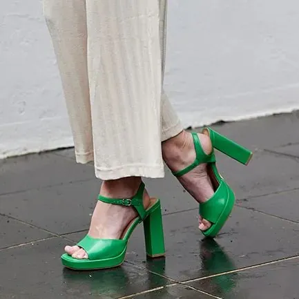 NOVO Shoes MANTLE GREEN Women Platforms