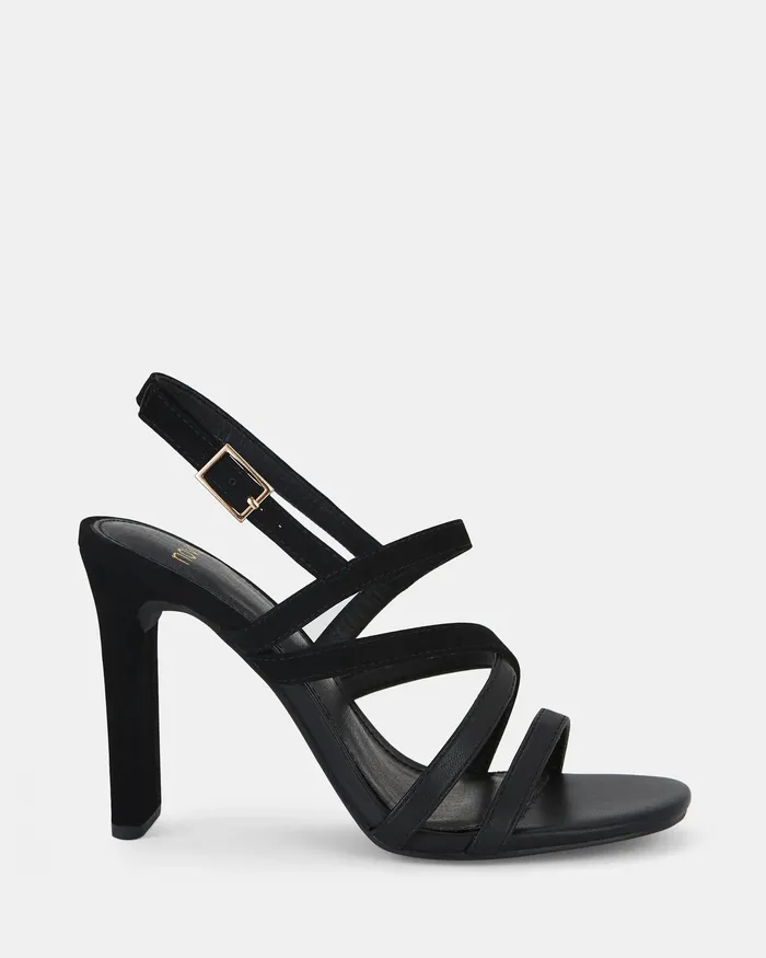 NOVO Shoes MIMOSA BLACK Open Toe Heels Women Party