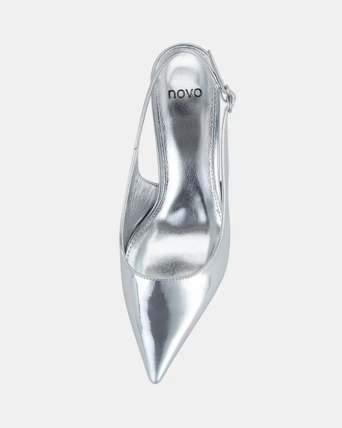 NOVO Shoes Party Women ZINDY SILVER Low Heels