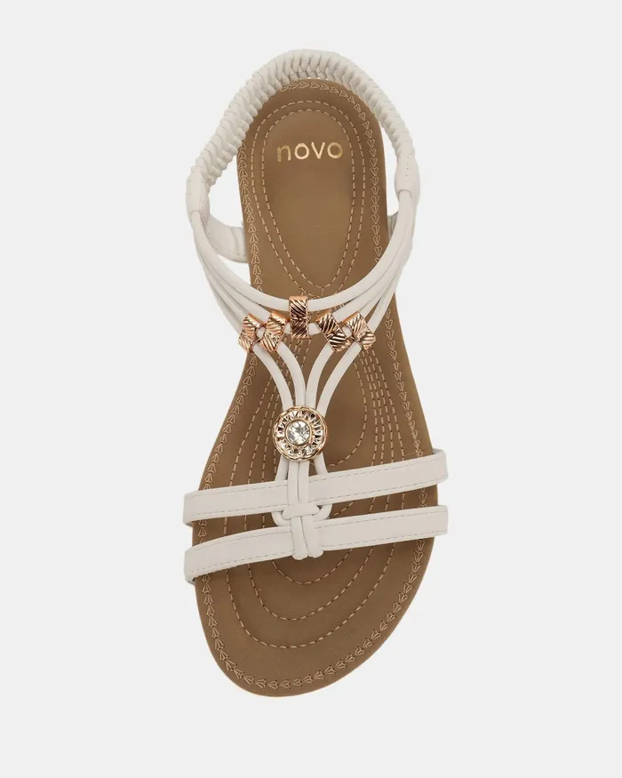 NOVO Shoes Wedges Women ELCANTER WHITE