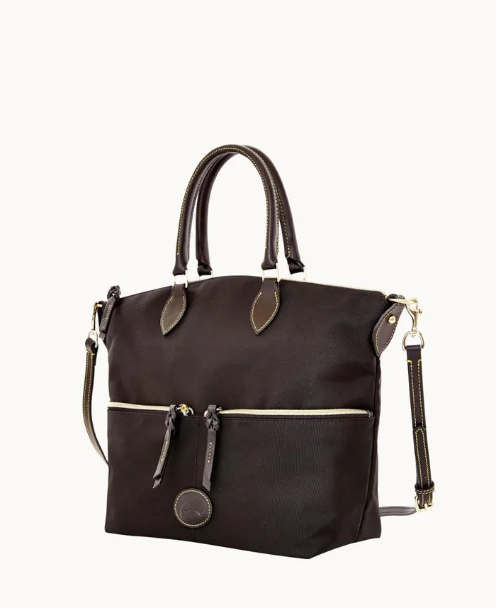 Nylon Large Pocket Satchel Black Black Woman Dooney and Bourke Satchels Nylon Large Pocket Satchel Black Black Woman Dooney and Bourke Satchels