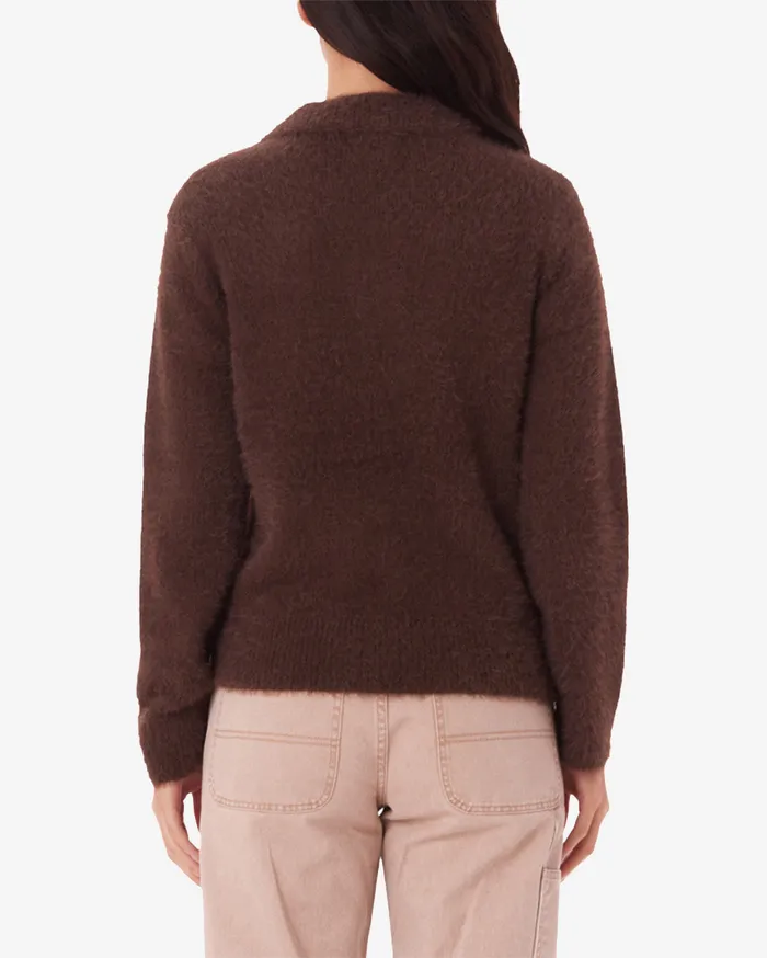 OBEY Clothing ESME POLO SWEATER Chocolate Women SWEATERS