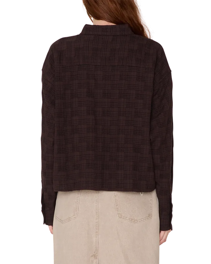 OBEY Clothing TOPS Women VIVIAN PLAID SHIRT Java Brown Multi