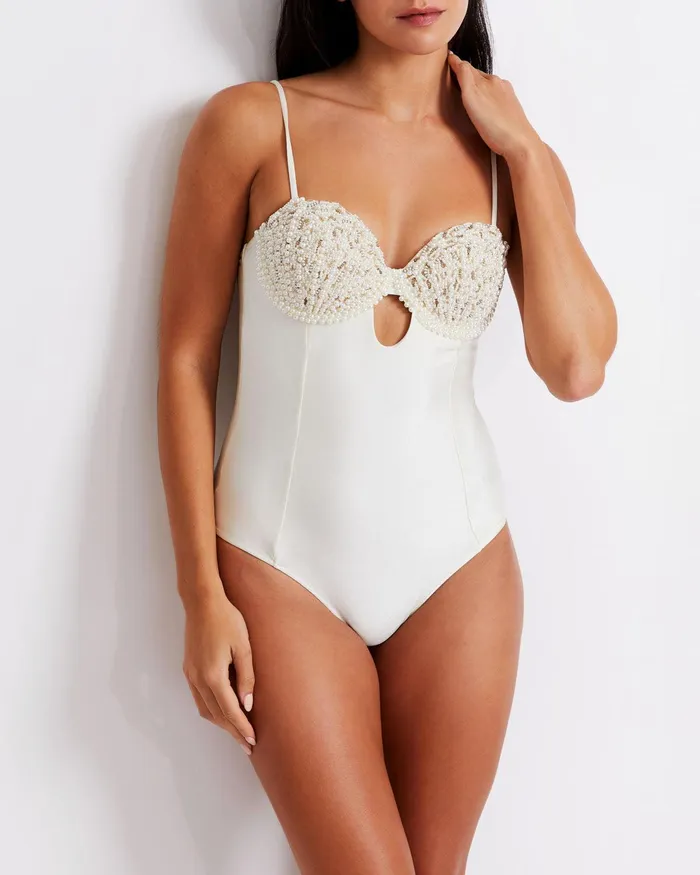 One Pieces Women PatBO Shell Beaded One Piece
