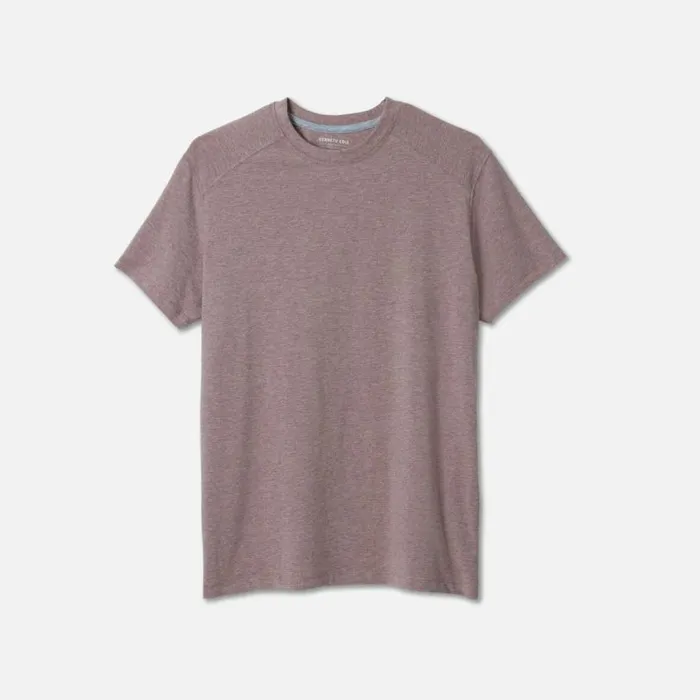 Organic Cotton Blend Crew Neck Tee In Heathered Cinnamon Brown Men Kenneth Cole TShirts Polos Organic Cotton Blend Crew Neck Tee In Heathered Cinnamon Brown Men Kenneth Cole TShirts Polos