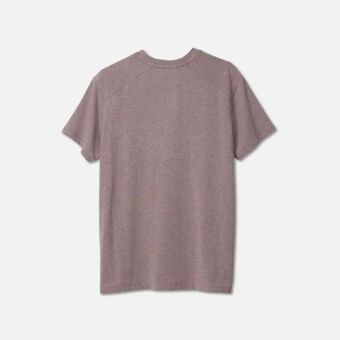 Organic Cotton Blend Crew Neck Tee In Heathered Cinnamon Brown Men Kenneth Cole TShirts Polos