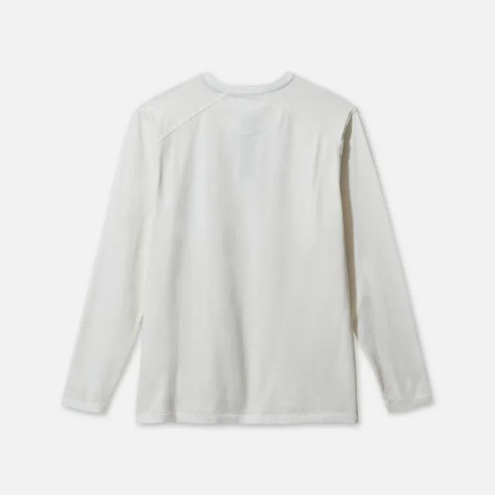 Organic Cotton Blend Long Sleeved Henley Tee White Men Kenneth Cole TShirts Polos