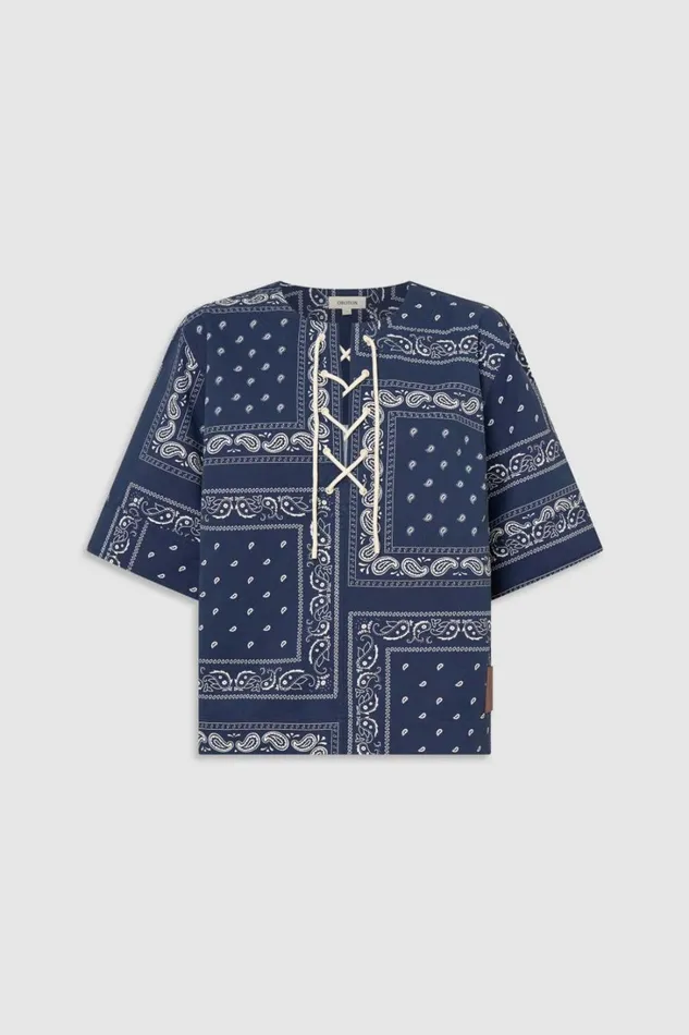 Oroton Bandana Lace Up Top North Sea Women Tops