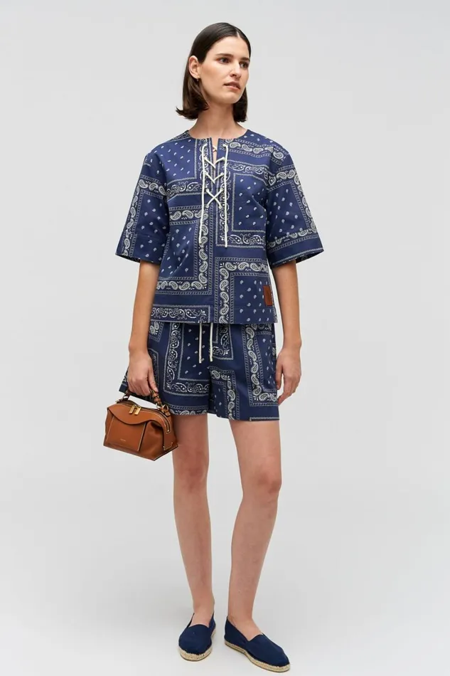 Oroton Bandana Lace Up Top North Sea Women Tops Oroton Bandana Lace Up Top North Sea Women Tops