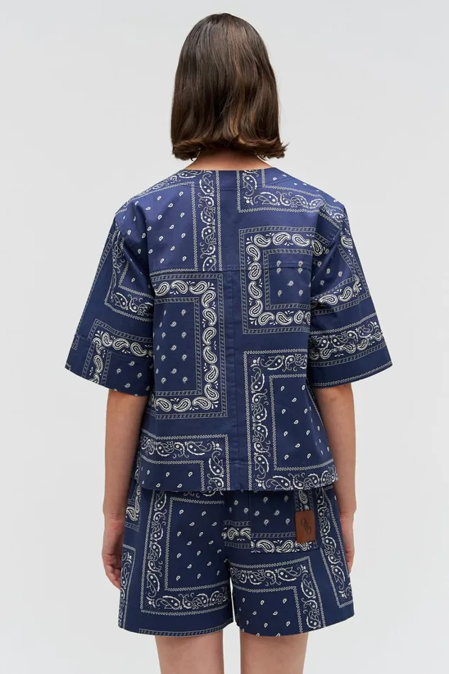 Oroton Bandana Lace Up Top North Sea Women Tops Oroton Bandana Lace Up Top North Sea Women Tops