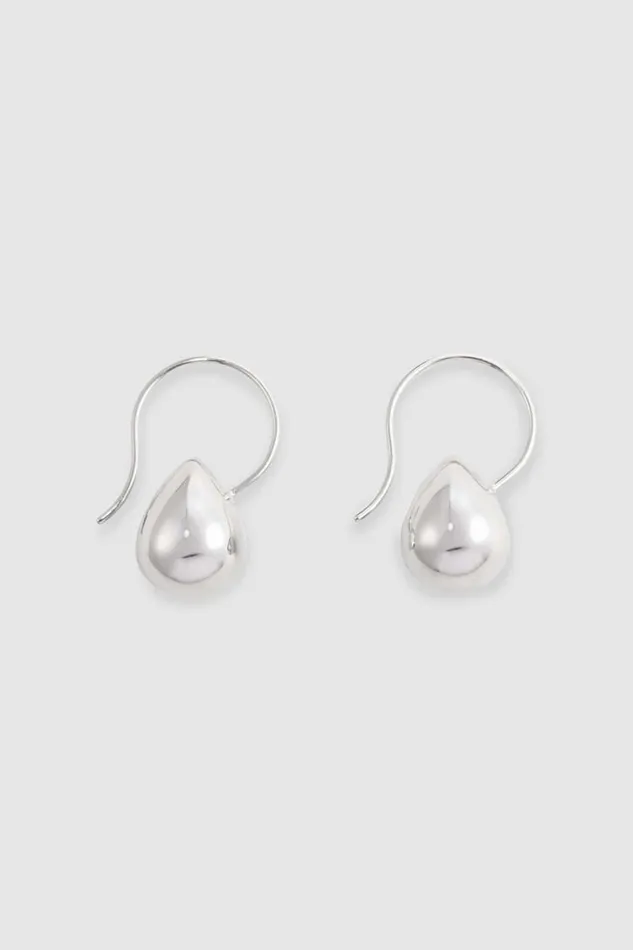 Oroton Bonnie Tear Drop Bead Earrings Silver Women Jewellery