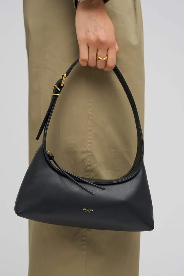 Oroton Cinder Mini Baguette Black Women Mini Bags Oroton Cinder Mini Baguette Black Women Mini Bags