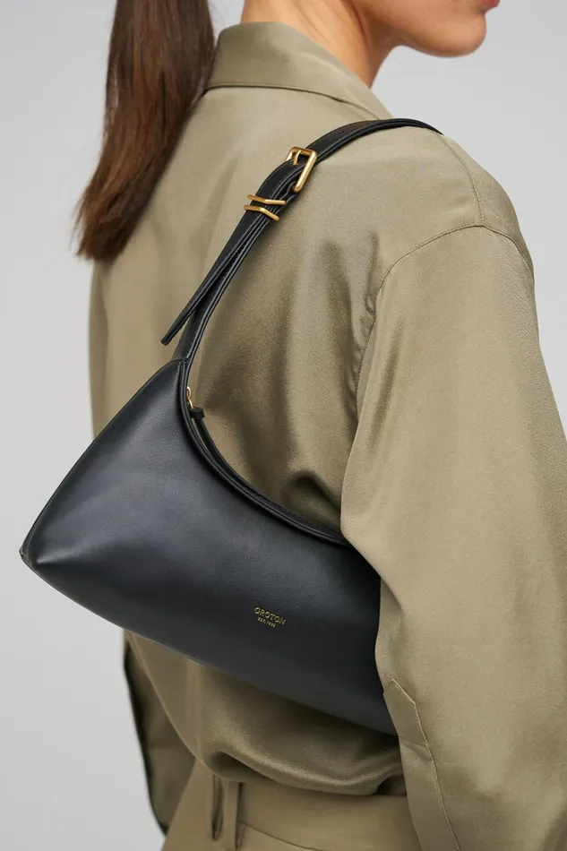 Oroton Cinder Mini Baguette Black Women Mini Bags Oroton Cinder Mini Baguette Black Women Mini Bags
