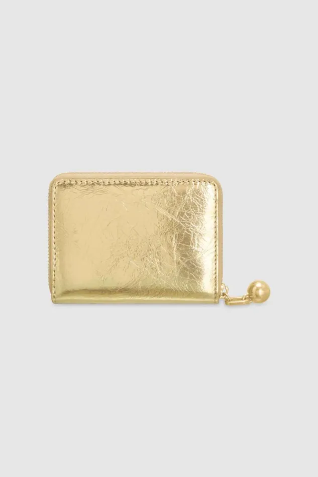Oroton Clara Metallic Small Zip Wallet Gold Metallic Women Wallets Oroton Clara Metallic Small Zip Wallet Gold Metallic Women Wallets