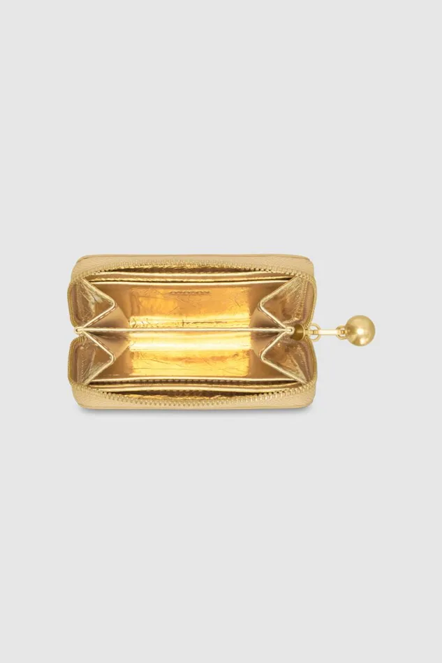 Oroton Clara Metallic Small Zip Wallet Gold Metallic Women Wallets Oroton Clara Metallic Small Zip Wallet Gold Metallic Women Wallets