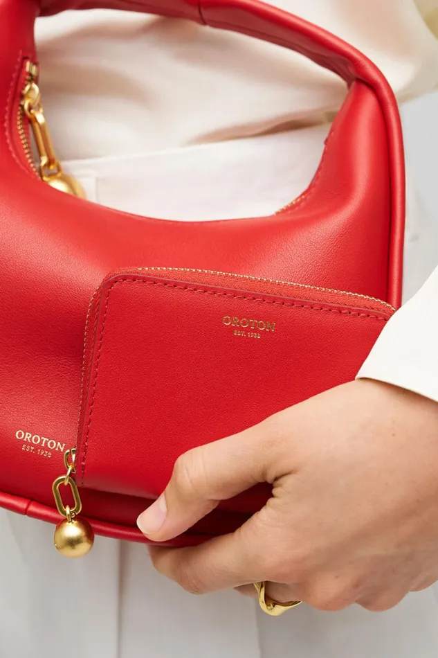 Oroton Clara Smooth Small Zip Wallet Dark Poppy Women Wallets Oroton Clara Smooth Small Zip Wallet Dark Poppy Women Wallets