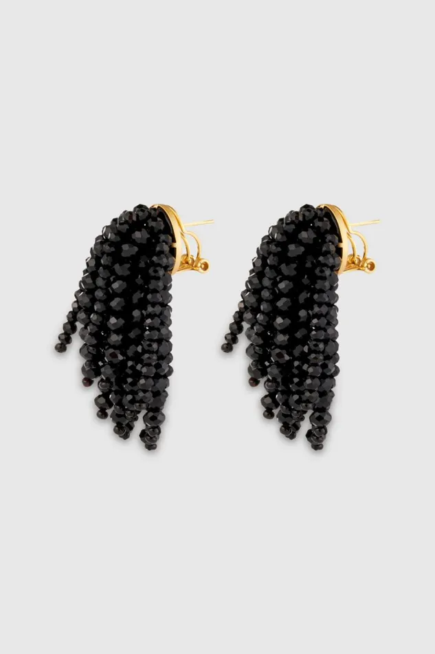 Oroton Fern Drop Earrings Black Women Jewellery