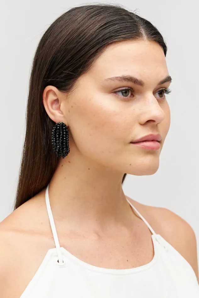 Oroton Fern Drop Earrings Black Women Jewellery Oroton Fern Drop Earrings Black Women Jewellery