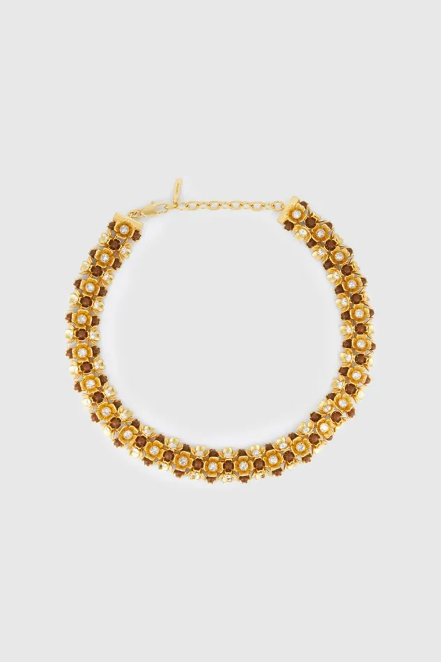 Oroton Flora Necklace Worn Gold Women Jewellery