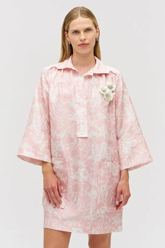 Oroton Garden Toile Embellished Tunic Dress Peony Women Dresses Oroton Garden Toile Embellished Tunic Dress Peony Women Dresses