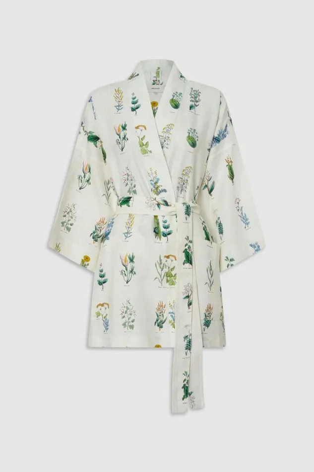 Oroton Greenhouse Floral Robe Mist Women Jackets and Outerwear