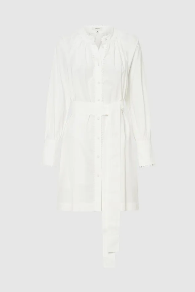 Oroton Lace Detail Smock Dress White Women Dresses
