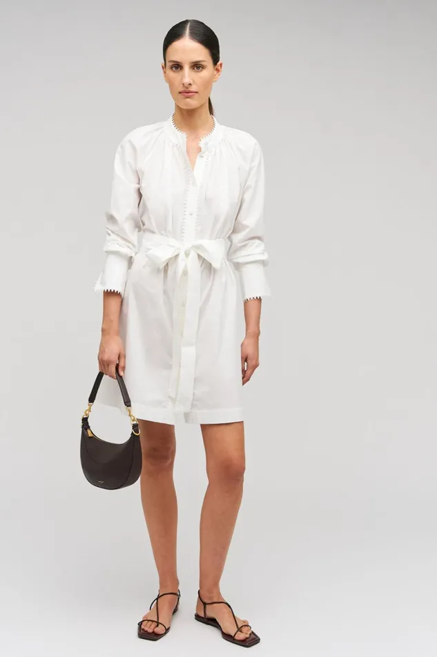 Oroton Lace Detail Smock Dress White Women Dresses Oroton Lace Detail Smock Dress White Women Dresses