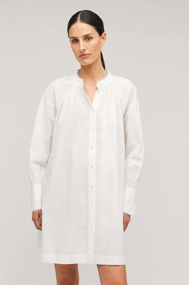 Oroton Lace Detail Smock Dress White Women Dresses Oroton Lace Detail Smock Dress White Women Dresses