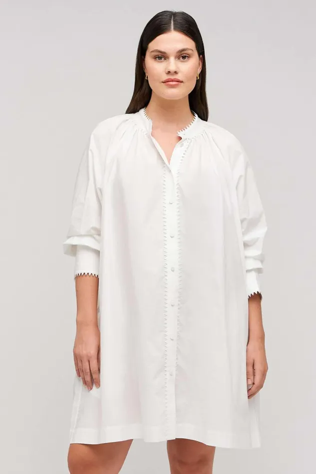 Oroton Lace Detail Smock Dress White Women Dresses Oroton Lace Detail Smock Dress White Women Dresses