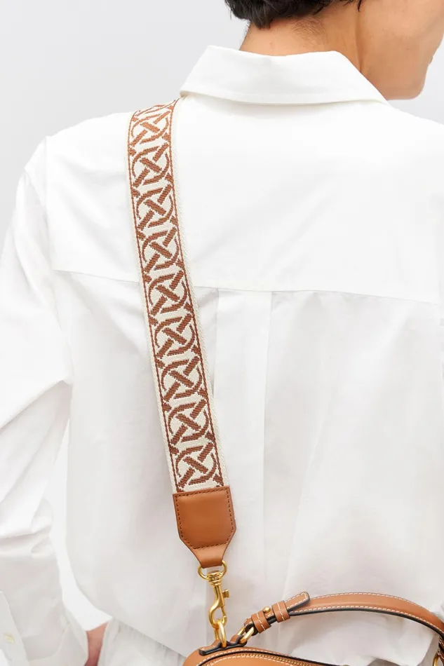 Oroton Logo Bag Strap Cognacecru Women Bag Straps Oroton Logo Bag Strap Cognacecru Women Bag Straps