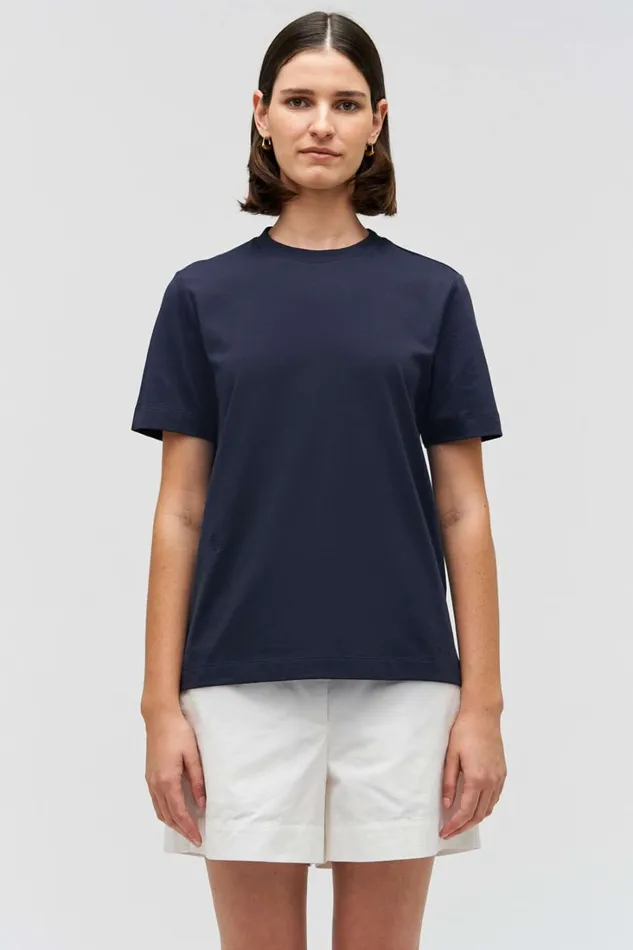 Oroton Maggie Classic Tee North Sea Women Tops Oroton Maggie Classic Tee North Sea Women Tops