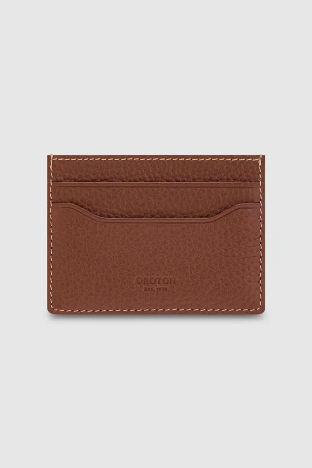 Oroton Marcus Card Sleeve Dark Whiskey Men Wallets