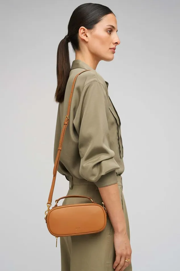 Oroton Margot Camera Bag Dark Camel Women Crossbody Oroton Margot Camera Bag Dark Camel Women Crossbody