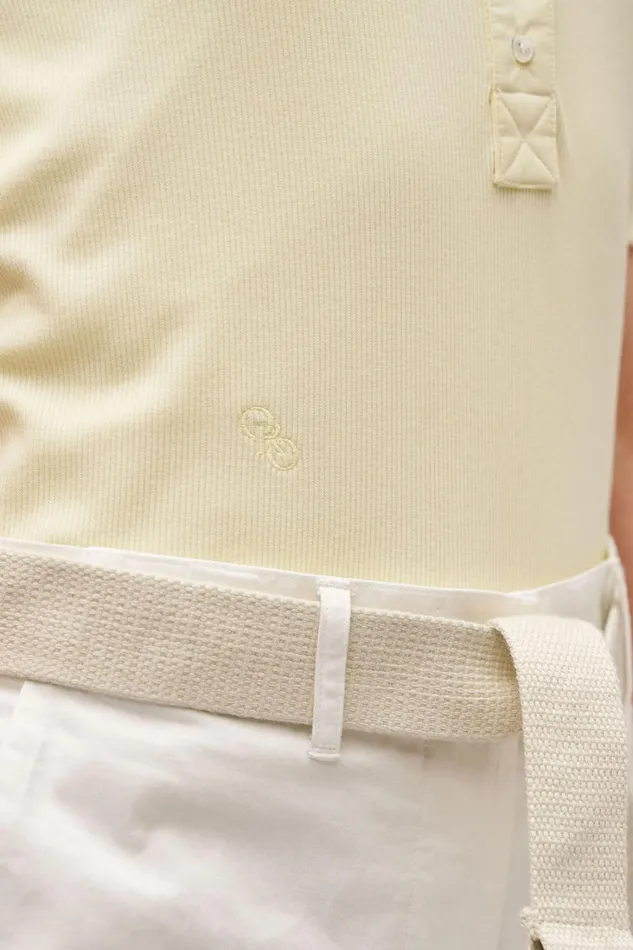 Oroton Margot Rib Henley Lemon Women Tops Oroton Margot Rib Henley Lemon Women Tops
