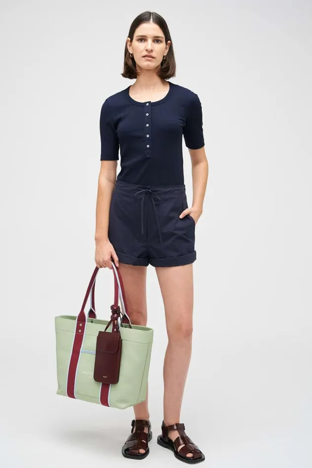 Oroton Margot Rib Henley North Sea Women Tops Oroton Margot Rib Henley North Sea Women Tops