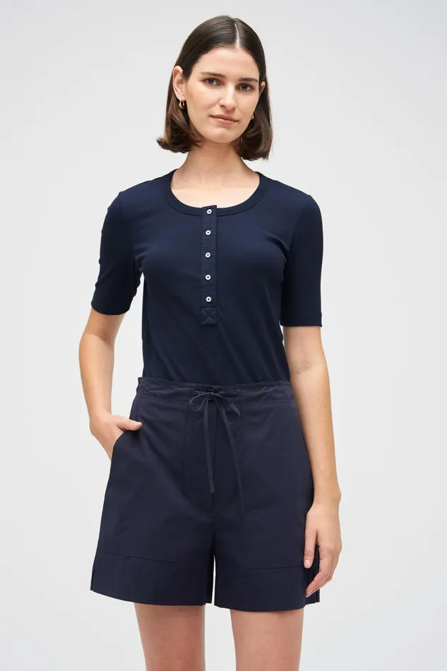 Oroton Margot Rib Henley North Sea Women Tops Oroton Margot Rib Henley North Sea Women Tops