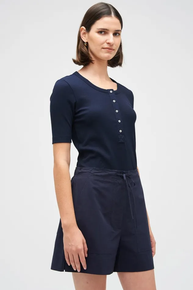 Oroton Margot Rib Henley North Sea Women Tops Oroton Margot Rib Henley North Sea Women Tops