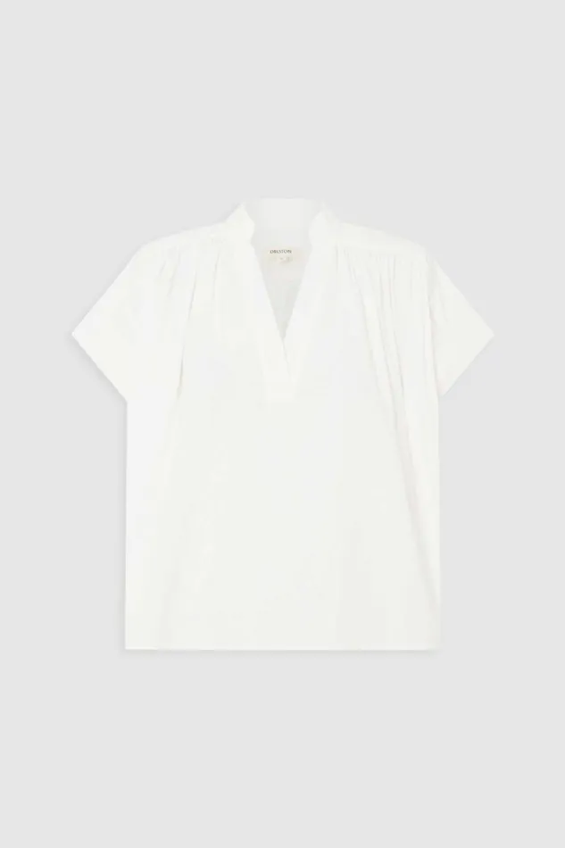 Oroton Rae Gathered Smock White Women Tops