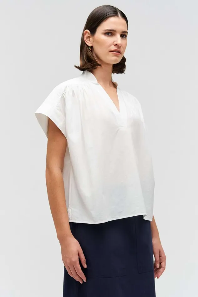 Oroton Rae Gathered Smock White Women Tops Oroton Rae Gathered Smock White Women Tops
